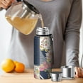 thumbnail image 4 of 20 Oz Pioneer Flower Coffee Tumbler Double Wall Insulated Stainless Steel Water Bottle | Metal Reusable Thermoses Flask with Cup Cap | Leak & Sweat Proof with Anti-Dust Lid, 4 of 7