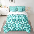 thumbnail image 3 of Manfei Western Tribal Bohemian 7-Piece Twin Bedding Sets, Vintage Cyan Mandala Bedding Comforter Set, Simple French Style Reversible Sheet Sets, Luxury Bedroom Decor, 3 of 8