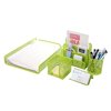Crystallove Set of 5 Metal Mesh Office Desk Accessories Organizer, Green-Style 1