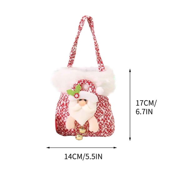 Moocorvic Christmas Gift Bags, Drawstring Bags Snowman Snowflake Santa Reusable Small Christmas Candy Bags for Birthday Christmas Party Supplies(Pink,7x6Inch)