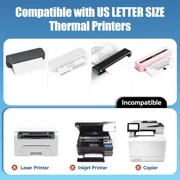 MFLABEL-100 Sheets 8.5''x11 Folded A4 Thermal Continuous Paper For M08F M832 Printer Quick Dry