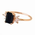 thumbnail image 4 of Natural Black Onyx Ring, Black Onyx Gemstone Ring, December Birthstone, Zircon Ring, Women Ring, Gold Micron, 925 Sterling Silver, Cocktail Ring, Dainty Minimalist Stacking jewelry, Mother's day Ring, 4 of 5