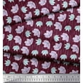 thumbnail image 2 of Soimoi Purple Silk Fabric Stripe & Floral Print Sewing Fabric Yard 42 Inch Wide, 2 of 3