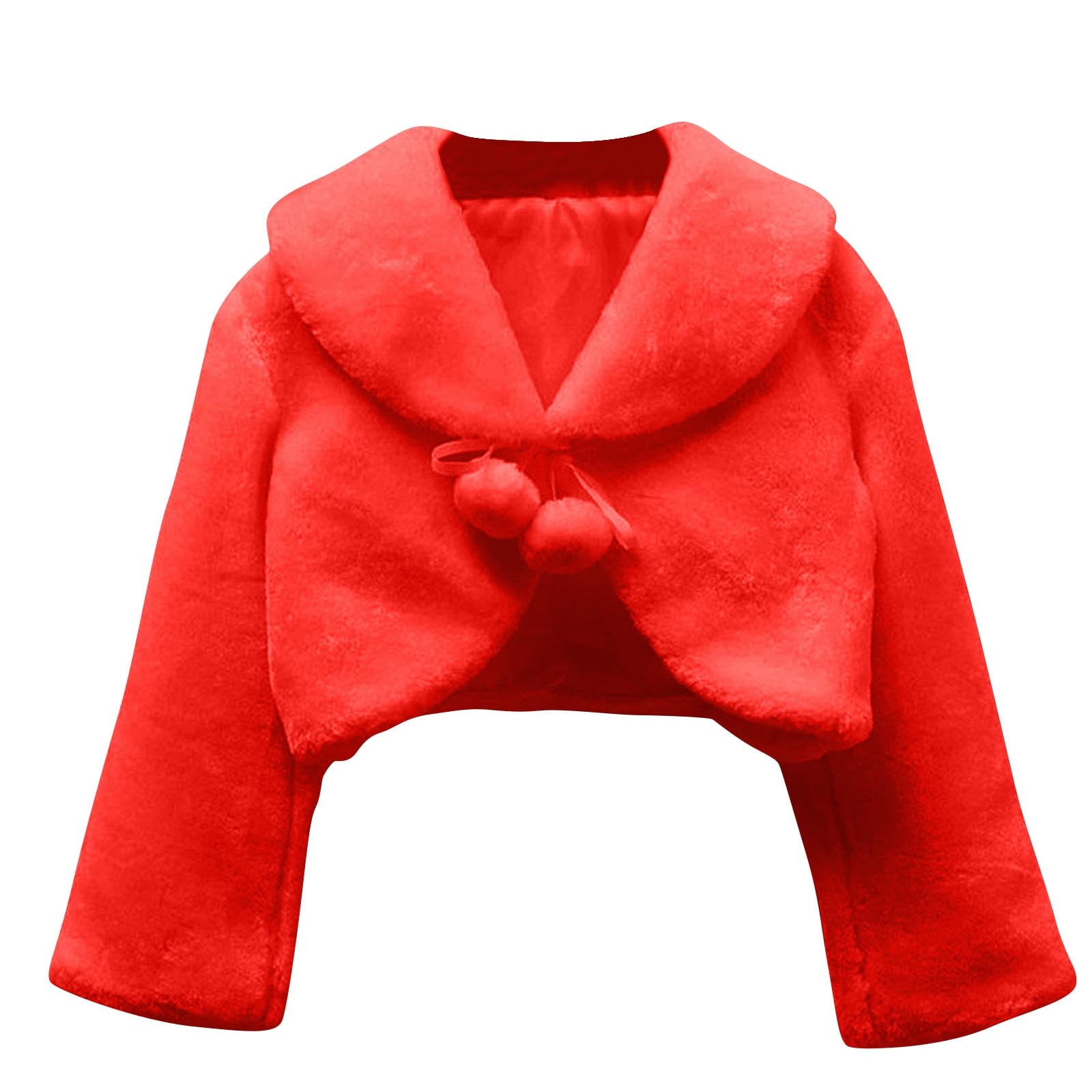 Boléro En Fausse Fourrure Pour Petite Fille - Veste De Princesse à Manches Longues - Châle Pour Demoiselle D'honneur - Cardigan Pour Fête De Mariage - Manteau D'hiver Confortable, Blanc, 1-3 Ans
