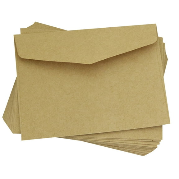 Jiandong Mini Envelopes Kraft Paper Envelopes: 100pcs Gift Card Holders Invitations(3.94X2.95X0.04Inch)