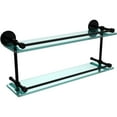 thumbnail image 2 of Prestige Skyline Collection Tempered Double Glass Shelf with Gallery Rail - Polished Chrome / 22 Inch, 2 of 5
