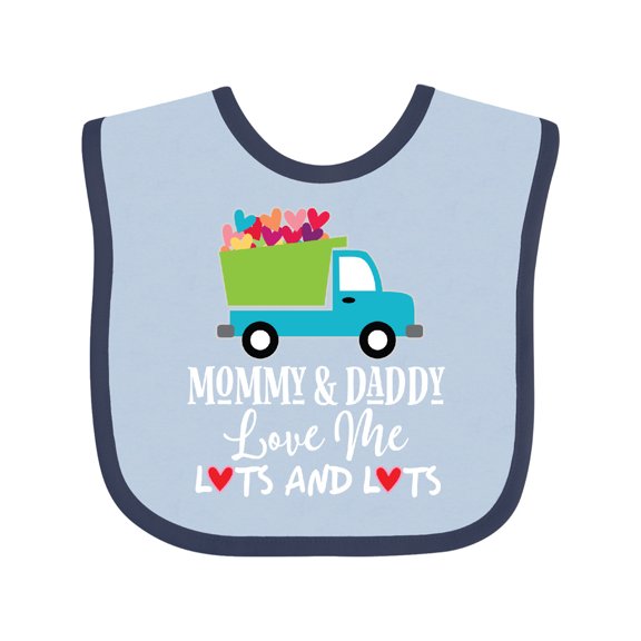 Inktastic Mommy and Daddy Love Me Boys Truck Boys or Girls Baby Bib