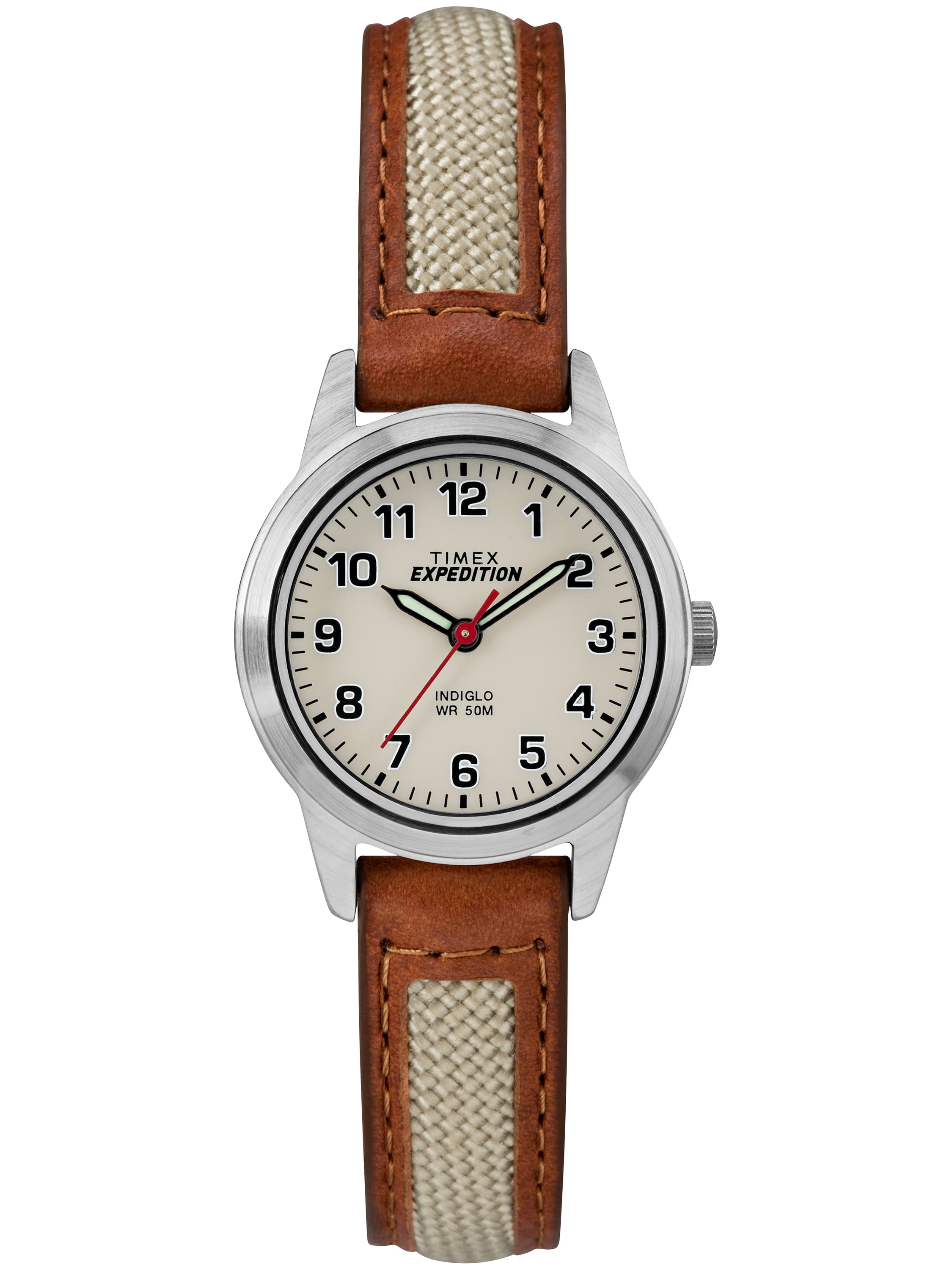 Timex - Timex Women's Expedition Metal Field Mini Brown/Natural Nylon/Leather Watch - Walmart