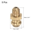 thumbnail image 2 of Uxcell Brass Straight Hydraulic Grease Fitting Accessories M5 x 0.8mm Thread 5 Pack, 2 of 5
