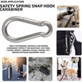 thumbnail image 5 of Performore 6 Pack of 2 1/4 Inches Stainless Steel Safety Spring Snap Hook Carabiner, Multi-Purpose Heavy Duty Stainless Steel Carabiner Clips for Keys Swing Set Camping Fishing Hiking Traveling, 5 of 7