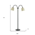 thumbnail image 3 of 65" Bronze Two Light Traditional Shaped Floor Lamp With Tan Square Shade, 3 of 7