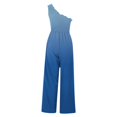 thumbnail image 5 of Winter Tank Jumpsuit for Women Smocked Wide Leg Rompers with Pockets Bohemian Ruffed O-Neck Straight Leg Capri Overalls, 5 of 6