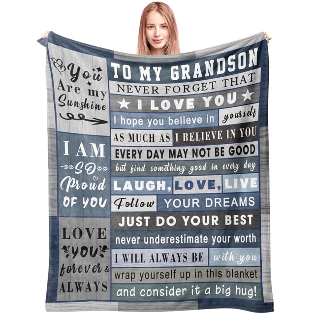 Manta Spasplo Gifts para el nieto de la abuela y el abuelo, 150 x 127 cm