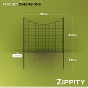 25in H (5 Fence Panels) No Dig Easy Install Zippity Black Metal Fence, Decorative Fence Ideal for Garden Fencing For Dogs, Temporary Fence or Garden Fence Animal Barrier, WF29001
