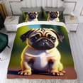 thumbnail image 4 of Pug Conjunto de sábanas temático, trío de piezas, cómodo y amigable con la piel, diseño único, regalo de decoración para el hogar para familiares, amigos y fans,140cm *210cm, 4 of 6