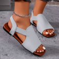 thumbnail image 1 of MKLEKYY Sandalias para Playa para Mujer, Sandalias de Talla Grande, Sandalias de Verano Informales A La Moda de Pu para Exteriores, Zapatos Planos y Versátiles, Sandalias, 1 of 5