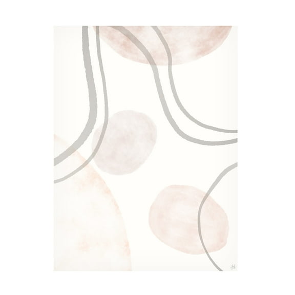 Canvas Wall Art - Line and Brush 'Line & Bubble Space 2' Wall Art for Living Room, Bedroom, or Office Décor by Trademark Fine Art - 14 x 19 Inches