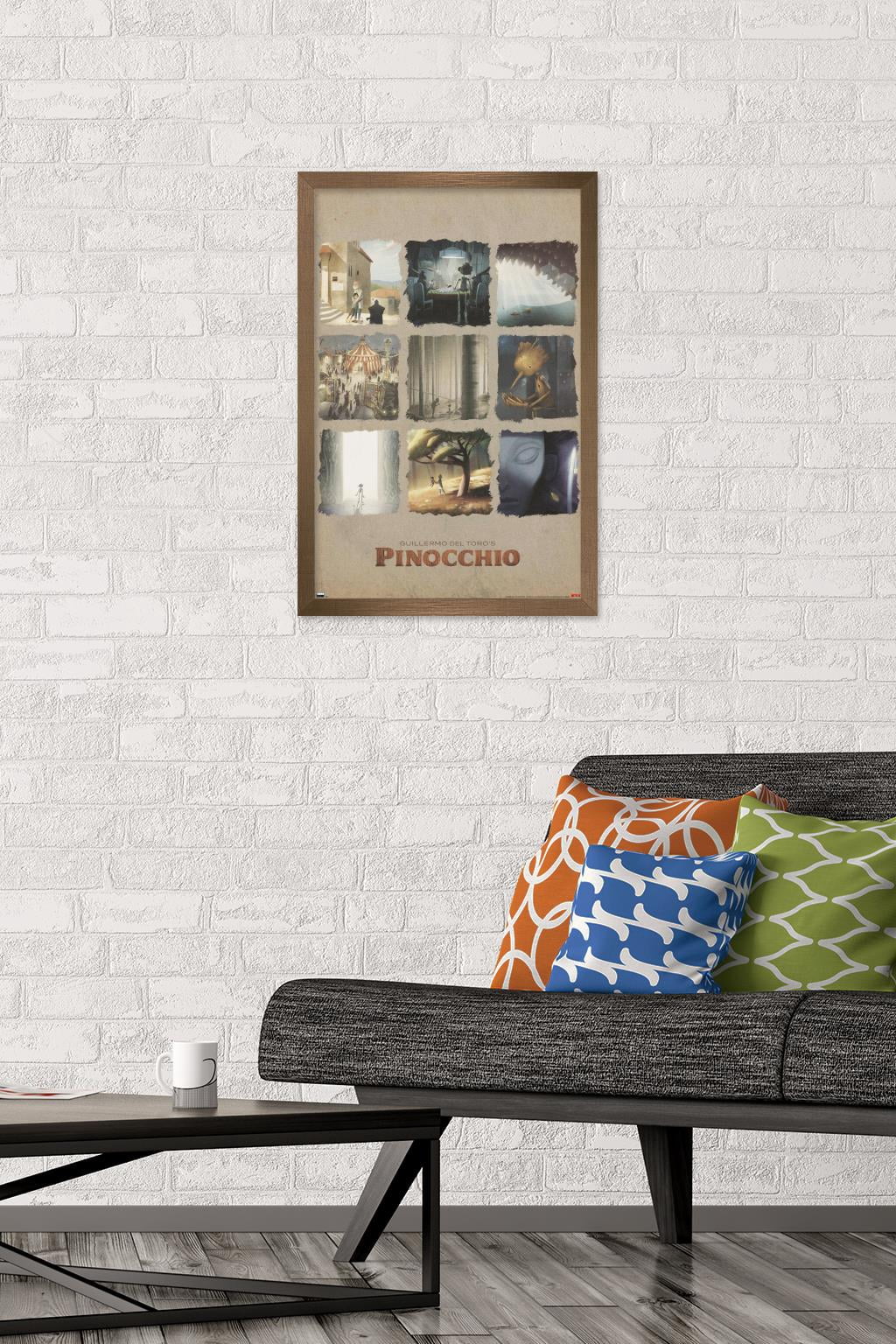 Netflix Guillermo Del Toro's Pinocchio - Grid Wall Poster, 14.725" x 22.375" Framed