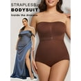 thumbnail image 5 of MANIFIQUE Plus Size Strapless Bodysuit for Women Tummy Control Shapewear Seamless Faja Body Shaper with Removable Straps, 5 of 6