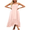 thumbnail image 4 of CNKOO Robe Maxi à Fleurs à Col en V pour Femmes, Boho Imprimée, à Bretelles Spaghetti, Ethnique, de Plage, Longue, Noire, TG, 4 of 6