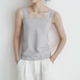 thumbnail image 2 of AherBiu Tank Tops for Women 2024 Basic Loose Summer Square Neck Camisole Comfy Sleeveless Solid Color Tops, 2 of 7