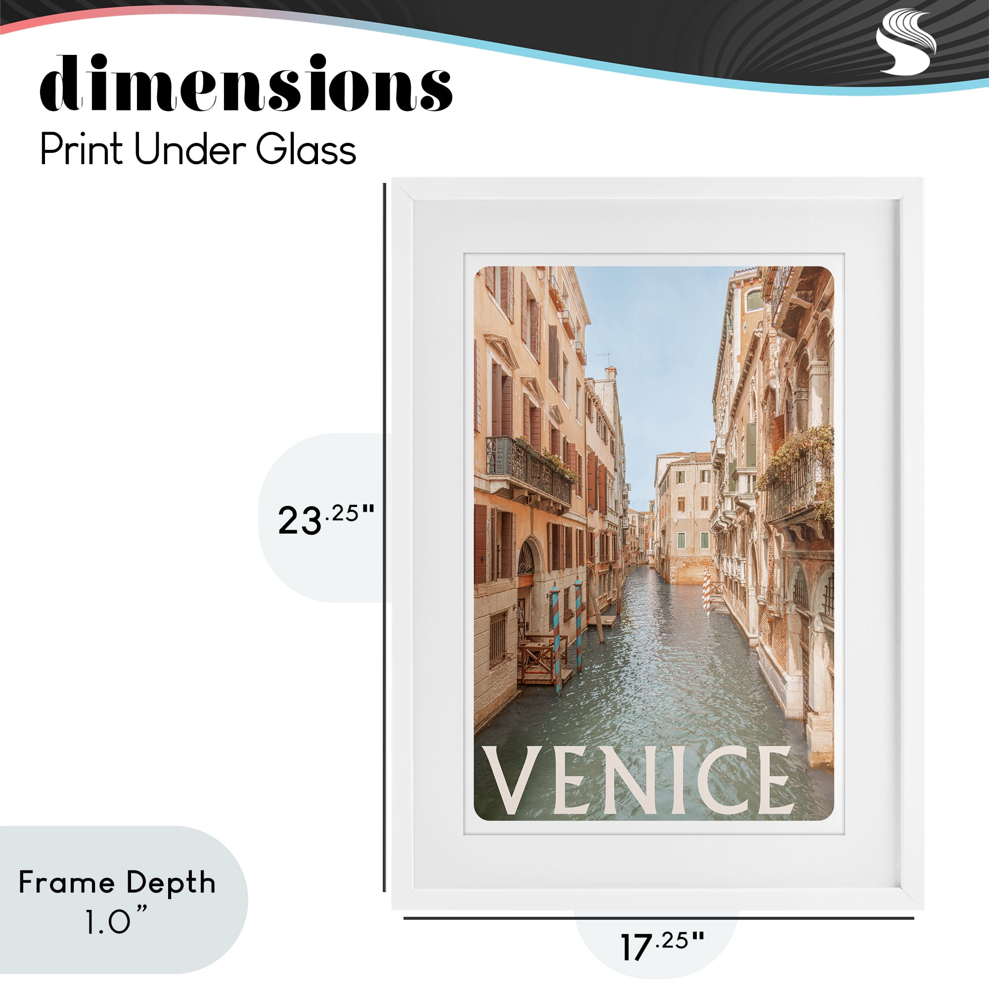 Stupell Industries Venice Canal Waterway White Framed Print Under Glass, design by Erin Marie