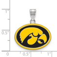 thumbnail image 2 of Sterling S. Rh-plated LogoArt University of Iowa Medium Enamel Pendant; for Adults and Teens; for Women and Men, 2 of 2
