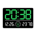 thumbnail image 4 of Reloj de pared digital con alarma dual, visualización de mes, día y semana, pantalla grande, temperatura Verde, 4 of 9