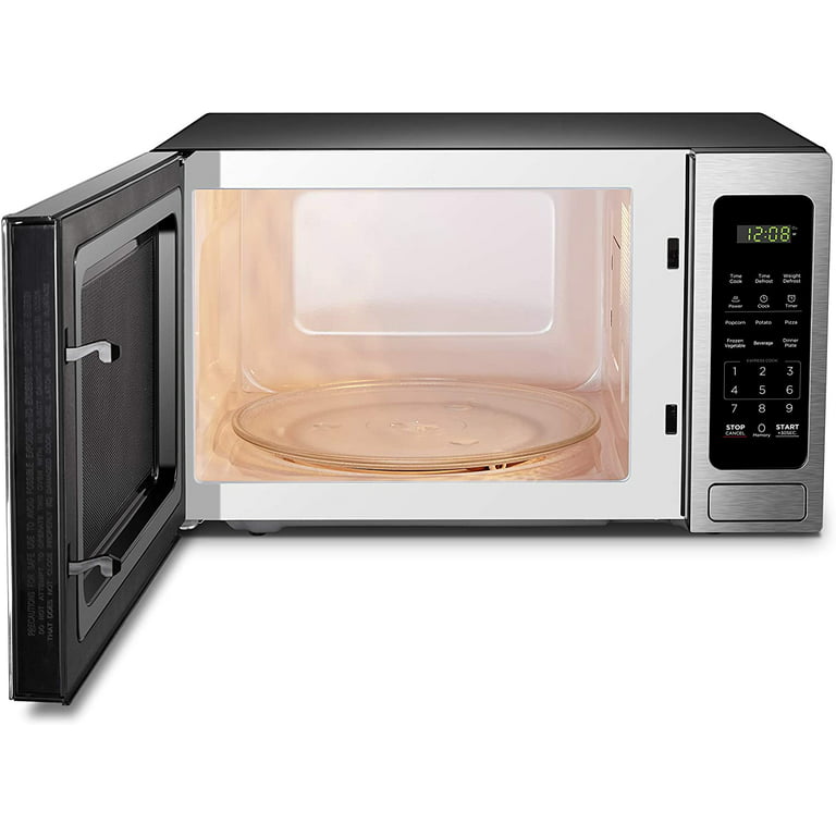 Black+decker EM036AB14 Digital Microwave Oven with Turntable Push-Button Door, Stainless Steel, 1.4 CU.FT