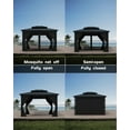 thumbnail image 2 of Juiluna Hardtop Gazebo 10'x12' for All Weather, with Double Metal Roof, Aluminum Alloy Frame, Net, and Curtain, Permanent Building for Patio, Deck, Backyard, Lawn, and Garden, Gray, 2 of 6