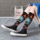 thumbnail image 5 of Balery Flame Metal Skull Calcetines novedosos Calcetines deportivos Calcetines hasta la rodilla Calcetines de algodón Calcetines originales y geniales, 5 of 6