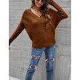 thumbnail image 2 of Solid Color Ribbed Sweater Rustic Red Large, 2 of 6
