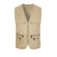 thumbnail image 3 of Men's Summer Outdoor Work Safari Fishing Travel Photo Vest with Pockets, Sport Coats & Blazers Casual Outdoor Work Fishing Travel Photo Cargo Vest Jacket Multi Pockets Jackets For Men, Khaki XXXL, 3 of 3