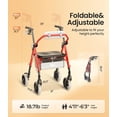 thumbnail image 6 of Walkers for Seniors, Z11 Rollator Walker with Seat, Max 380 lbs, Walkers with Ergo Seat & Backrest, Foldable Rollator Adjustable Height, All Terrain Walker, Lightweight-Black, 6 of 8