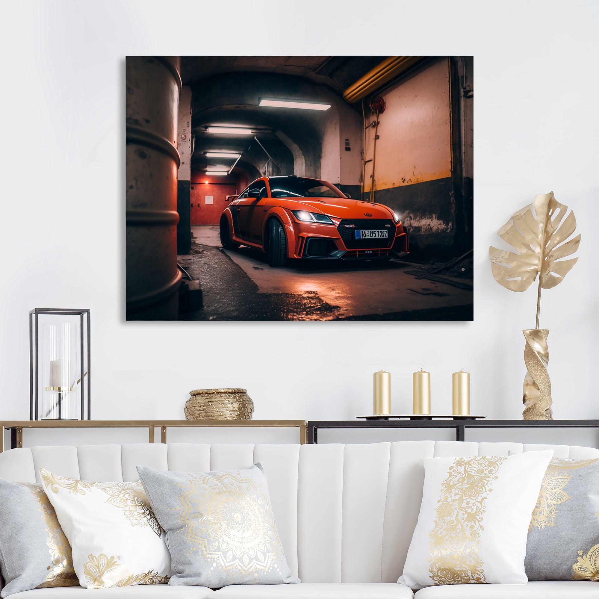 Designart Tt In Underground Garage Canvas Wall Art