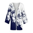 thumbnail image 4 of OUSITAID Cardigan pour Femmes Mode Décontractée Rétro Imprimé Léger Longueur Moyenne Veste Cardigan Noir L, 4 of 6