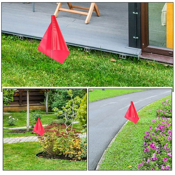 FRCOLOR  30 Pcs Yard Flags Marking Garden for outside Lawn Markers Red