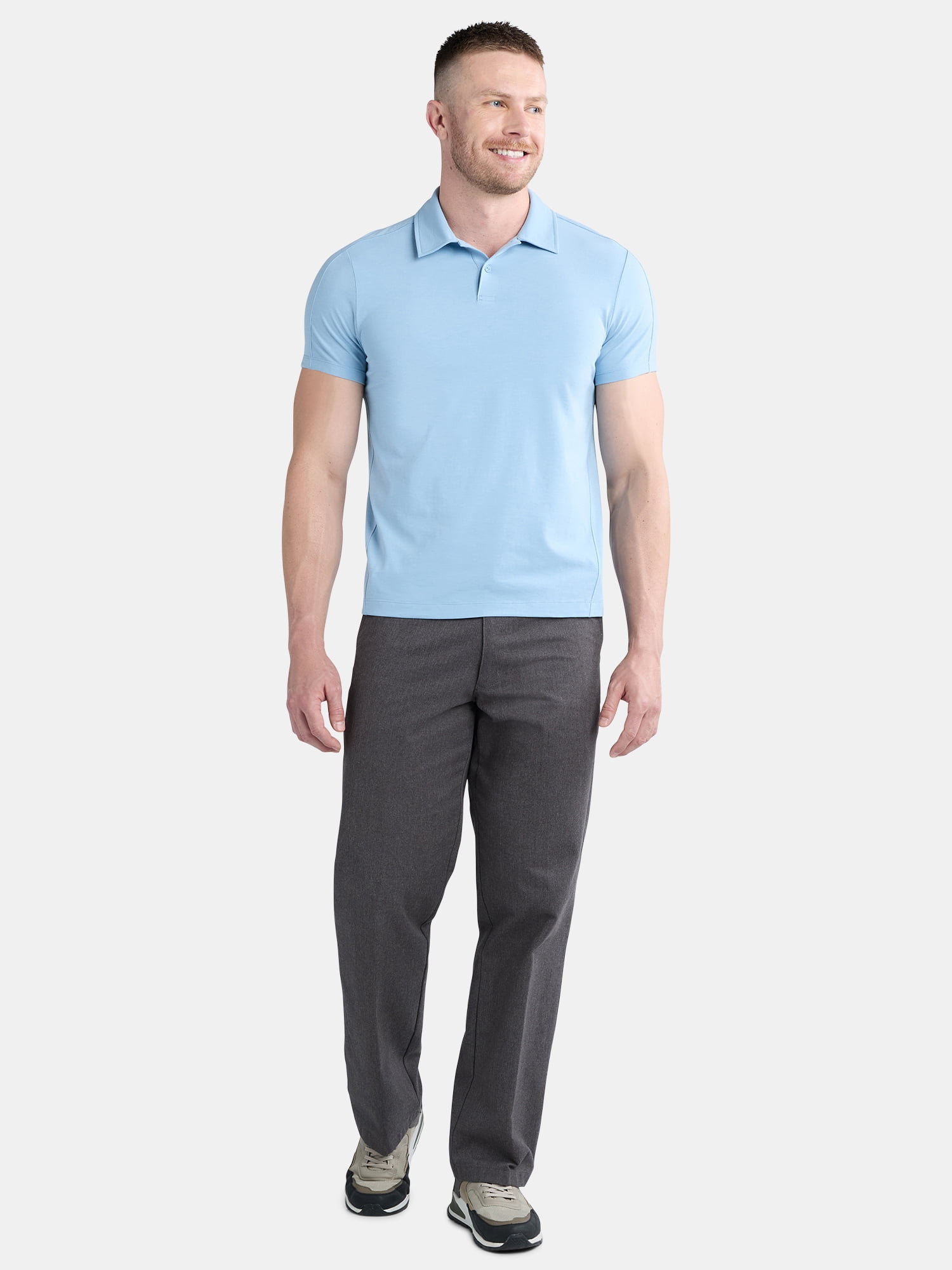 Ozark Trail Men's and Big Men's Merino Wool Blend Polo Shirt, Sizes S-3XL