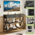 thumbnail image 3 of 47" Entryway Table, Lofka Console Table Sofa Table with 3 Drawers, 3 Tier Storage Shelves, Fabric Bag, Black, 3 of 8