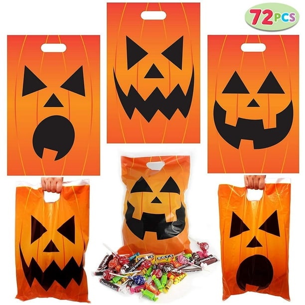72 Pieces Halloween Jack O Lantern Goodie Bags for TrickorTreating