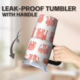thumbnail image 5 of 20oz elephant Stainless Steel Tumbler with Handle and Straw Insulated Travel Water Bottle Coffee Mug with Lid and Straw Ideal for Home Office Outdoor Use Gift for Women Men, 5 of 6