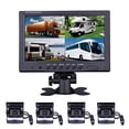 thumbnail image 1 of Backup Camera Hard Wired Backup Camera 9'' Quad Split Screen HD Rear Backup Camera Monitor System, Waterproof IR Night Vision Backup Camera for Trucks,Trailer Heavy,Box,RV,Camper Bus Rearview Camera, 1 of 5