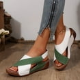 thumbnail image 6 of Htigea Orthopedic Sandals for Women 2025 New Summer Comfortable Sandals Arch Support Wedge Sandal Platform Dressy Wedge Shoes Green 9, 6 of 9
