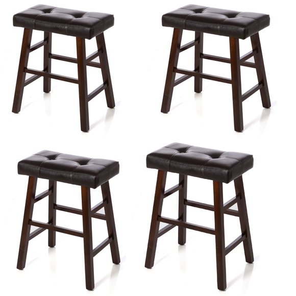 Set of 4 Barstools bar stool kitchen Counter height Wooden Espresso color 24†high