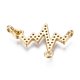 thumbnail image 2 of Brass Micro Pave Clear Cubic Zirconia Chandelier Component Links Long-Lasting Plated Cadmium Free & Lead Free Heart Beat with Heart Light Gold 16x23x1.4mm Hole: 1.4mm, 2 of 2