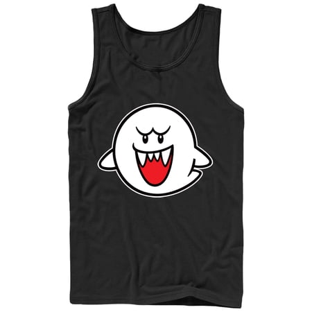 Men s Nintendo Mario Boo Ghost Tank Top Black 2X Large