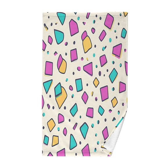 Yayeee 100% Cotton Hand Towels for Bathroom 16" x 28" Kitchen Towel, Beige Retro Pattern