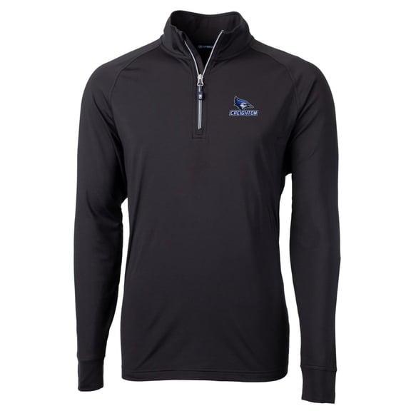 Men's Cutter & Buck Black Creighton Bluejays Big & Tall Adapt Eco Knit Quarter-Zip Pullover Jacket