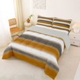 thumbnail image 2 of Homewish Brown Horizontal Stripes Full Size Comforter Sets,Abstract Modern Bedding Comforter Set,Light Gray Reversible,3-Piece,1 Comforter and 2 Pillowcases, 2 of 7