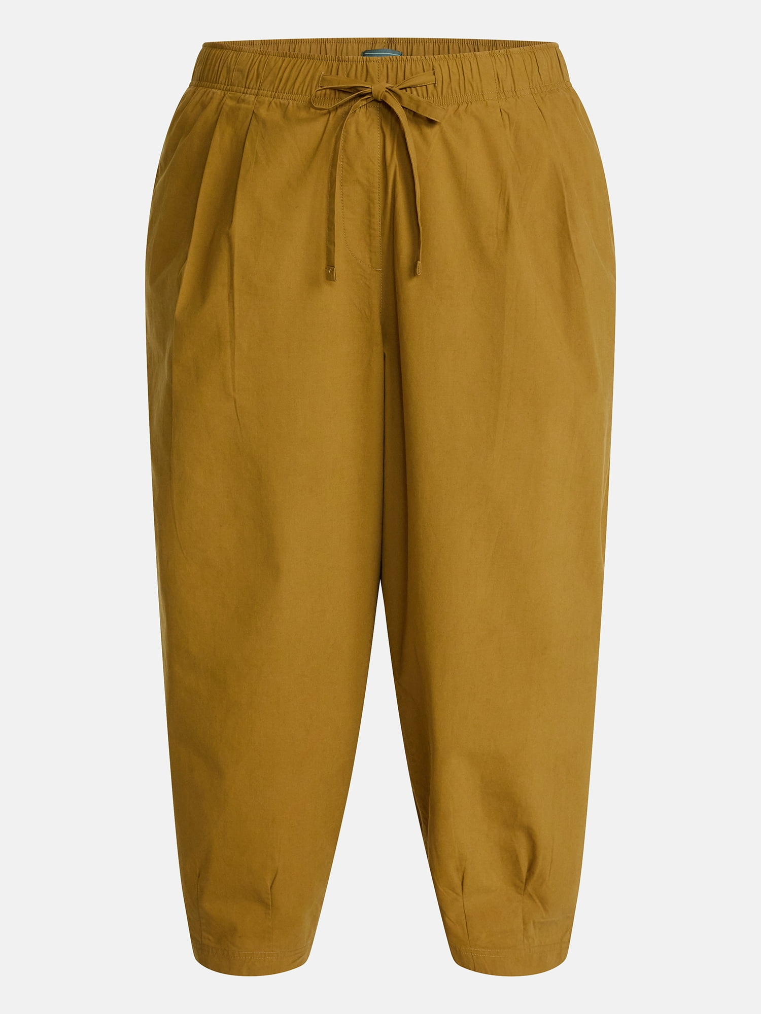 Terra & Sky Women's Plus Cropped Barrel Drawstring Pants, Sizes- 0X-5X